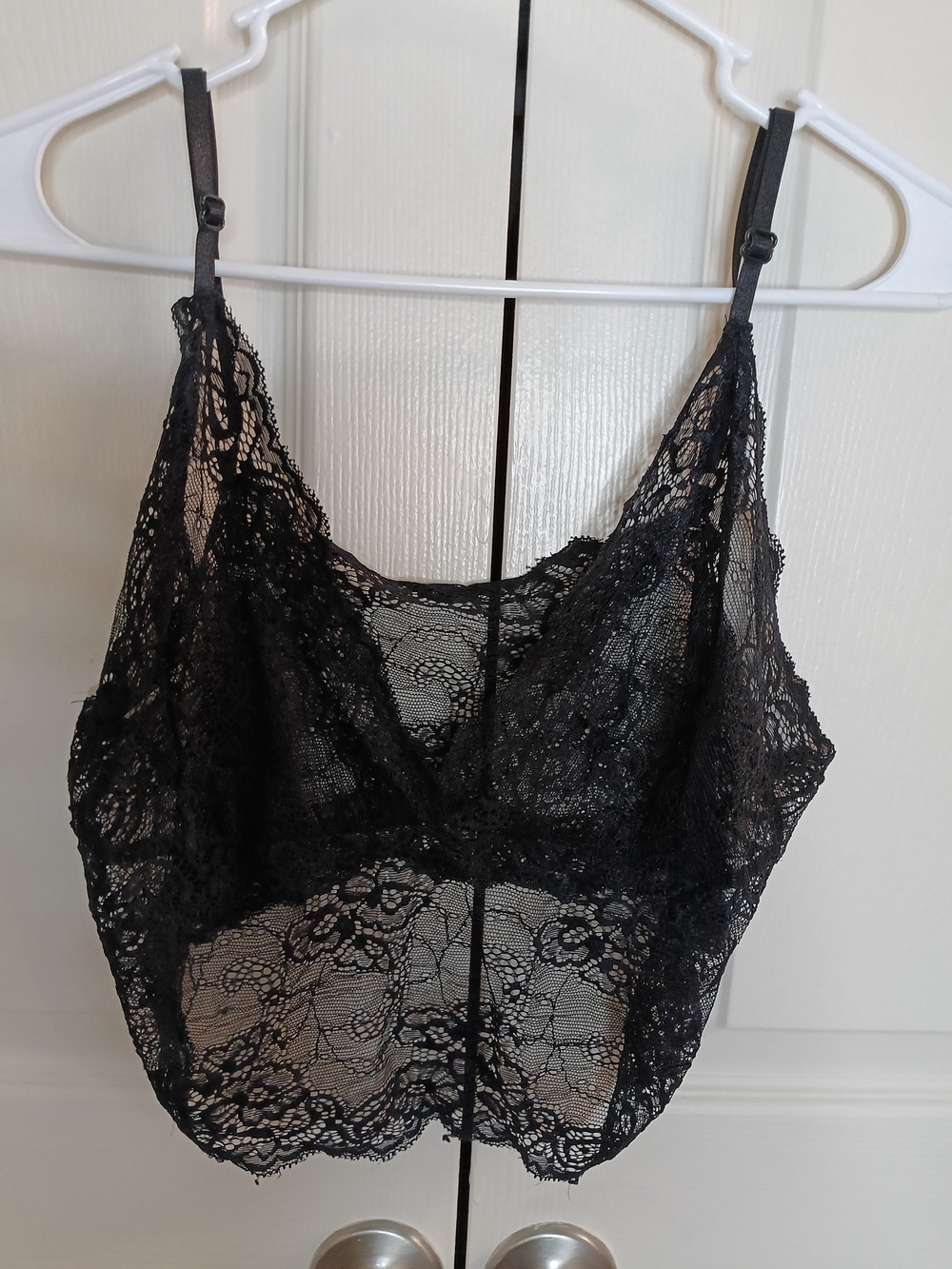 Black Lace V-Neck Camisole Bralette - Women's Intimates - Picture 4 of 5